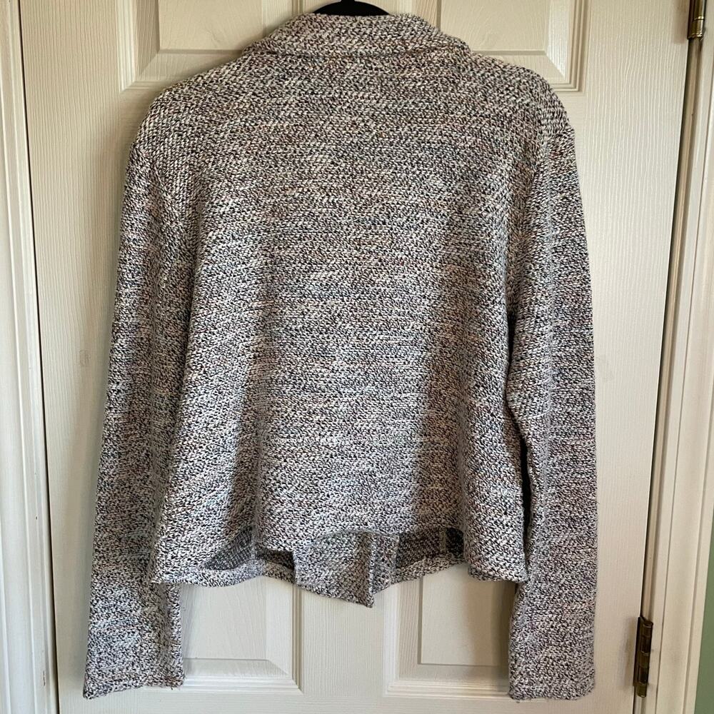 Maurices Tweed Knit Moto Jacket Sz XXL Asymmetrical Front Zip Cream - Picture 2 of 9